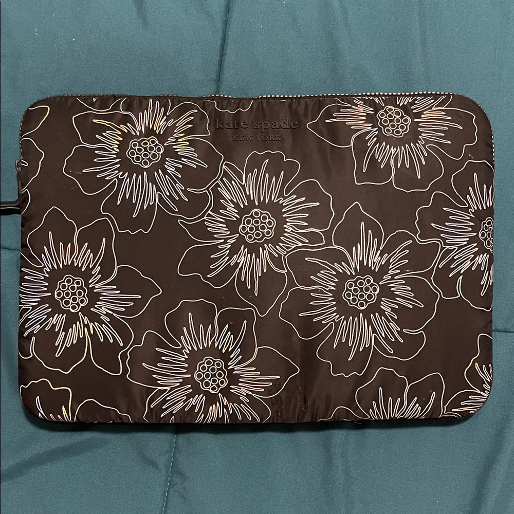 Kate Spade Black Floral Laptop Bag